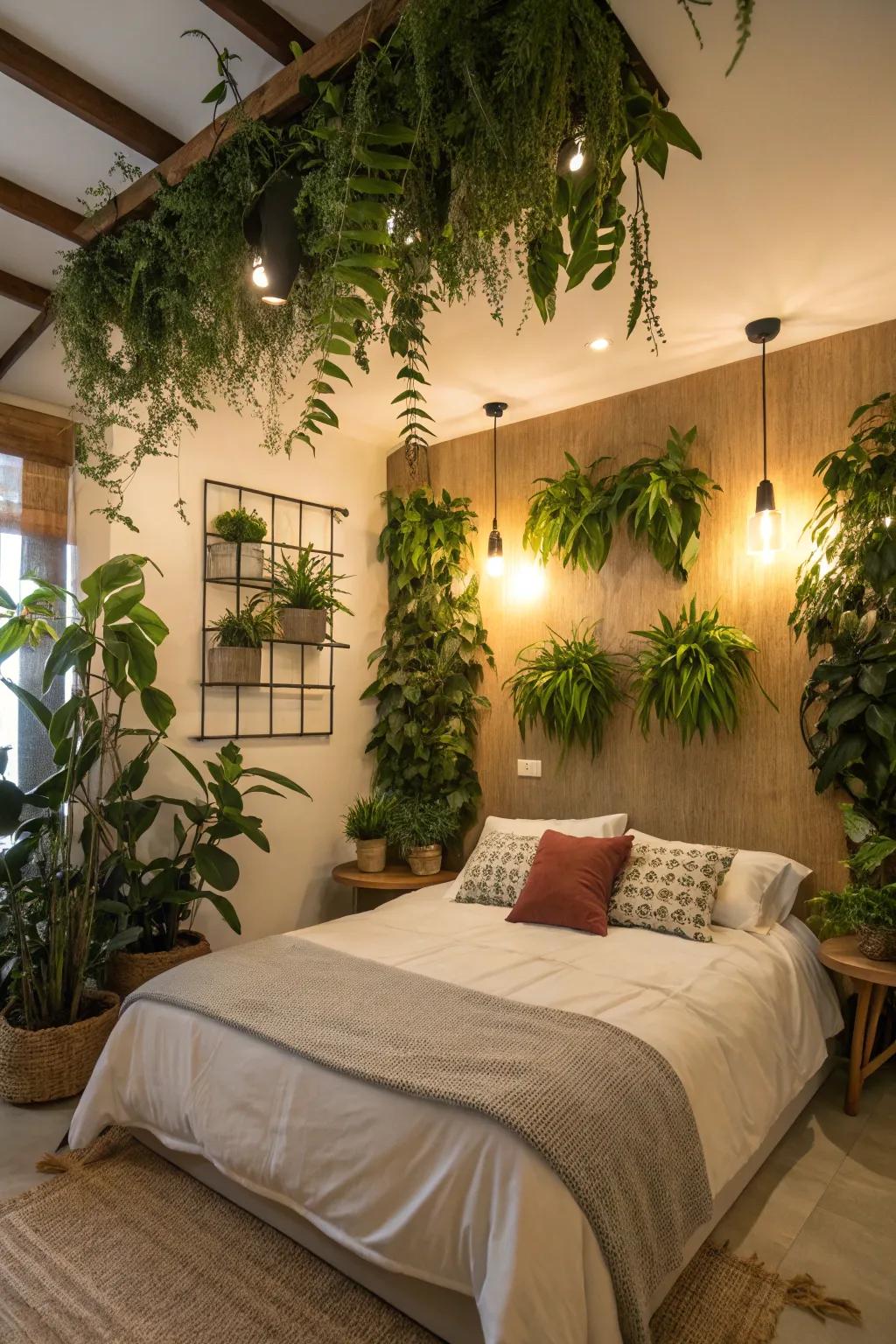 Plants bring a refreshing, natural ambiance to your bedroom.
