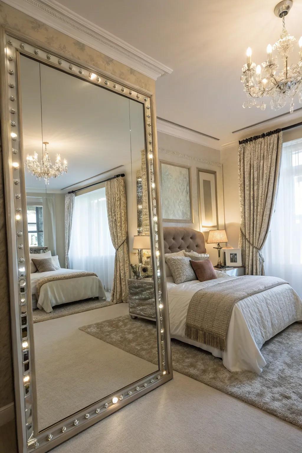 Mirrors brighten your room while introducing a decorative touch.