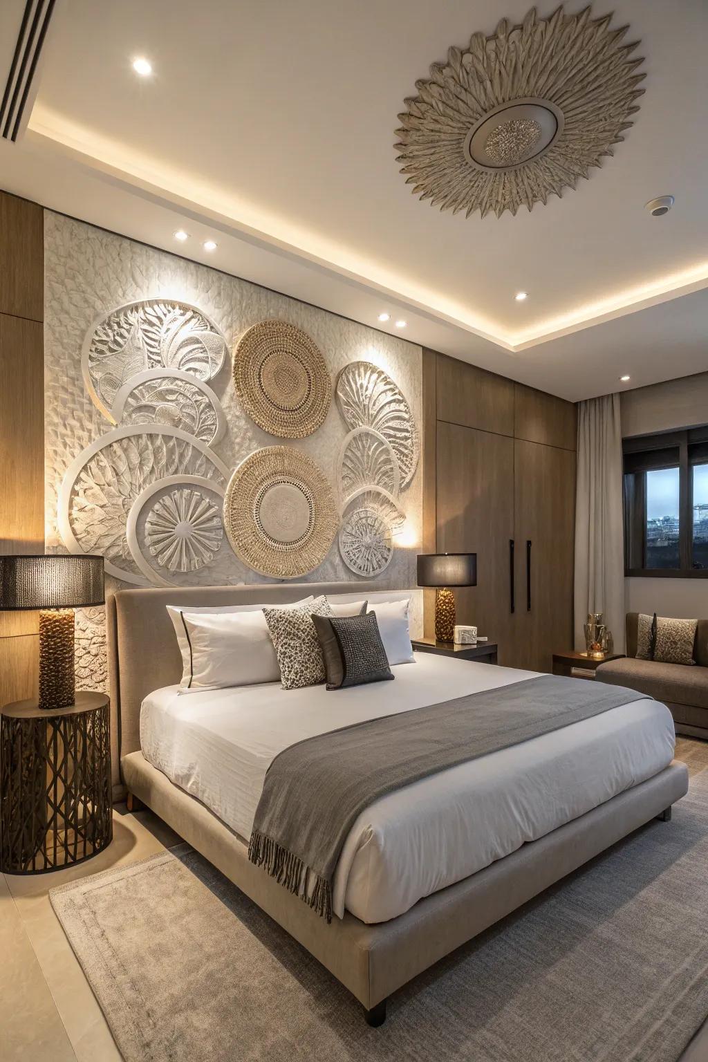 Wall sculptures bring an artistic flair to your room.