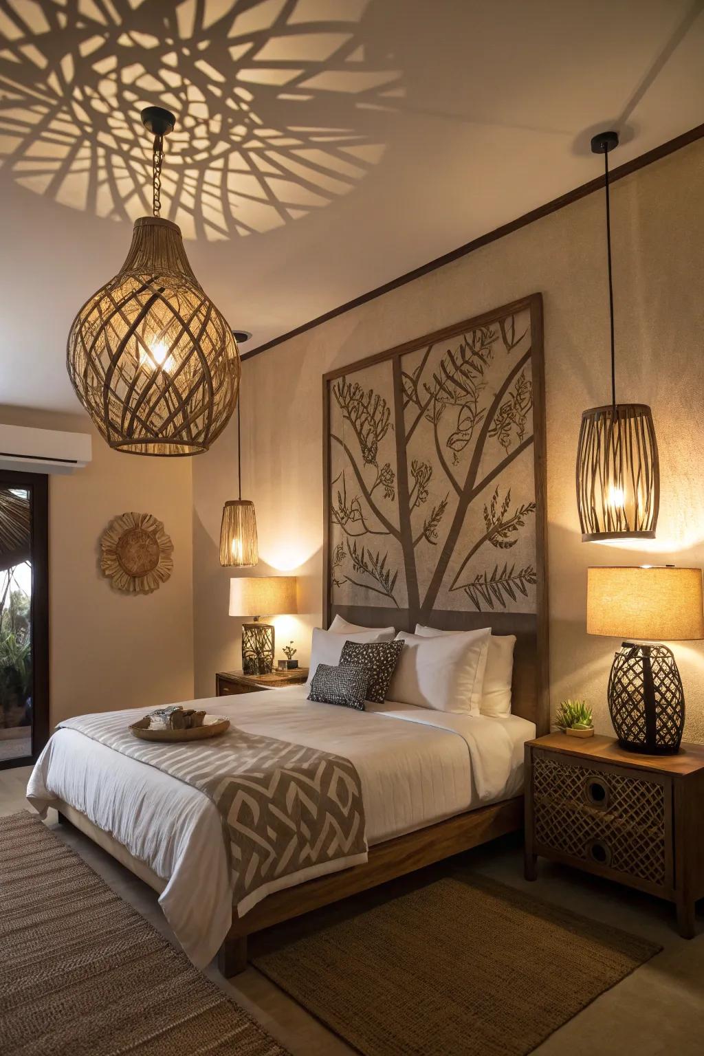 Unique lights bring style and purpose to your bedroom.