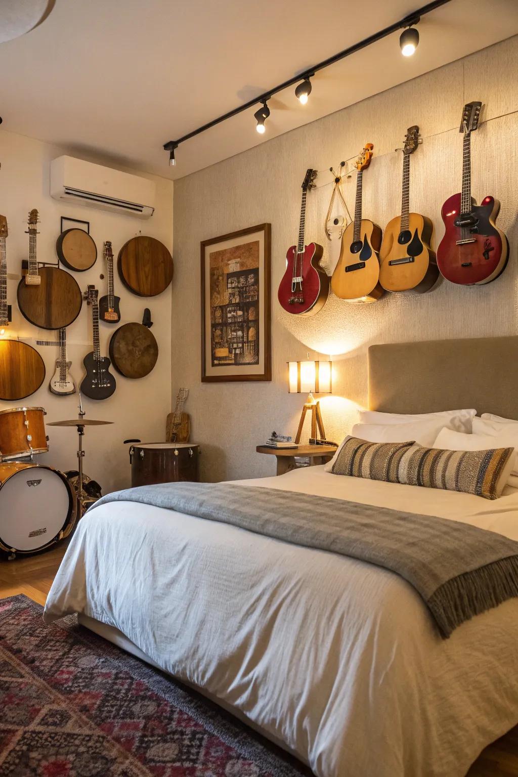 Hanging instruments brings personality and creativity.