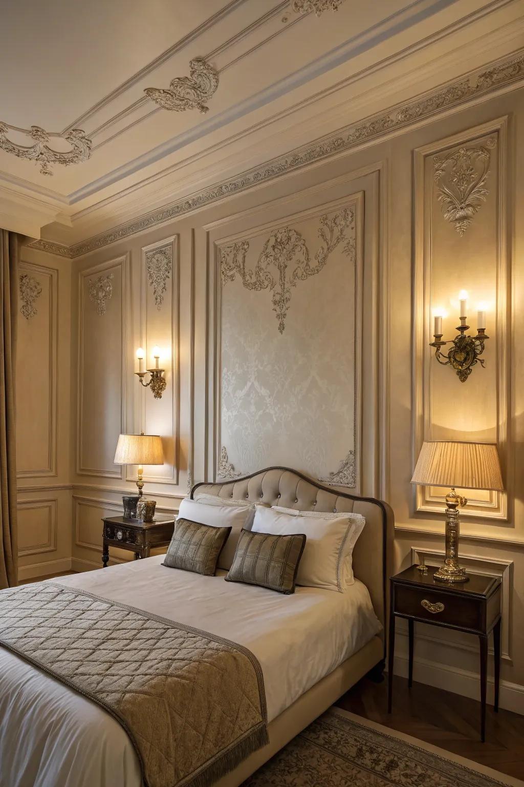 Wall panels add a classic touch.