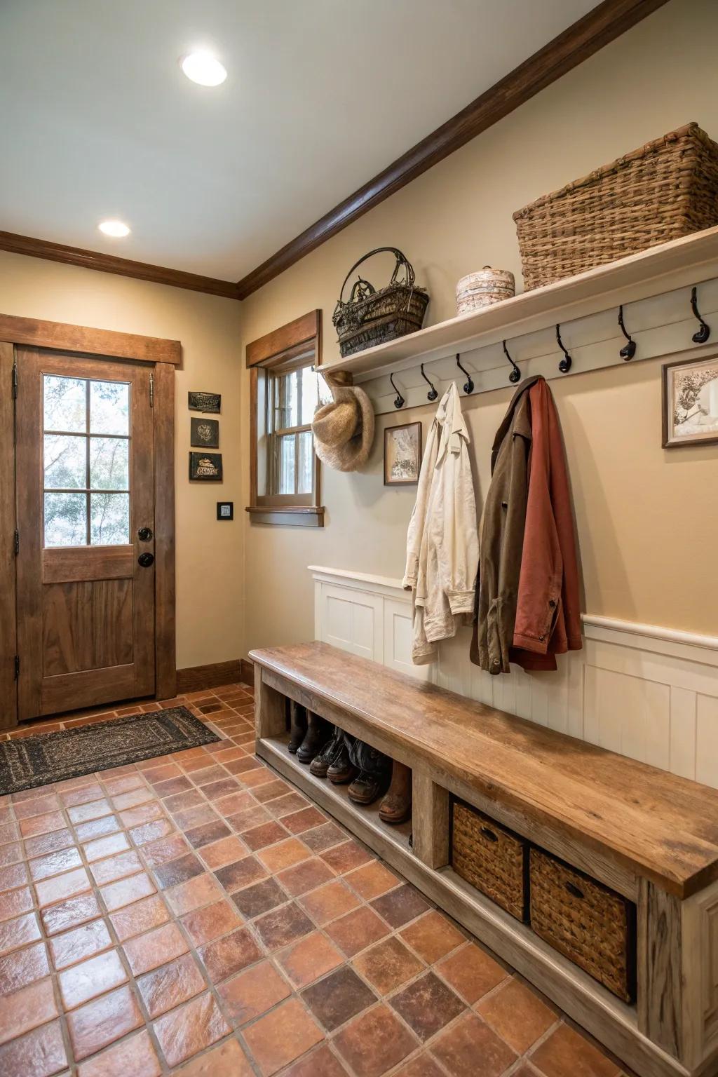 Create a serene atmosphere with earthy tones.