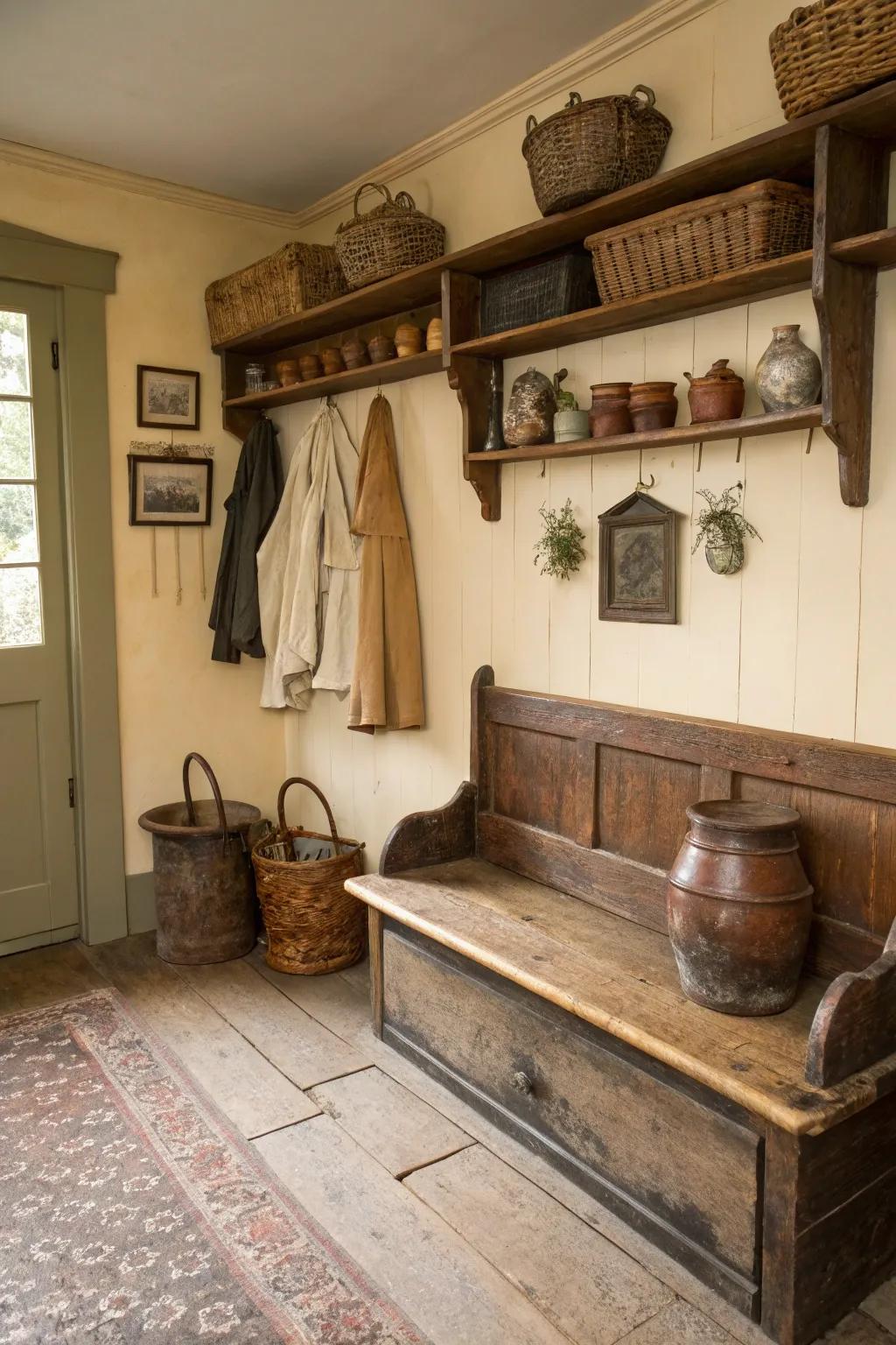 Vintage elements add character and charm.