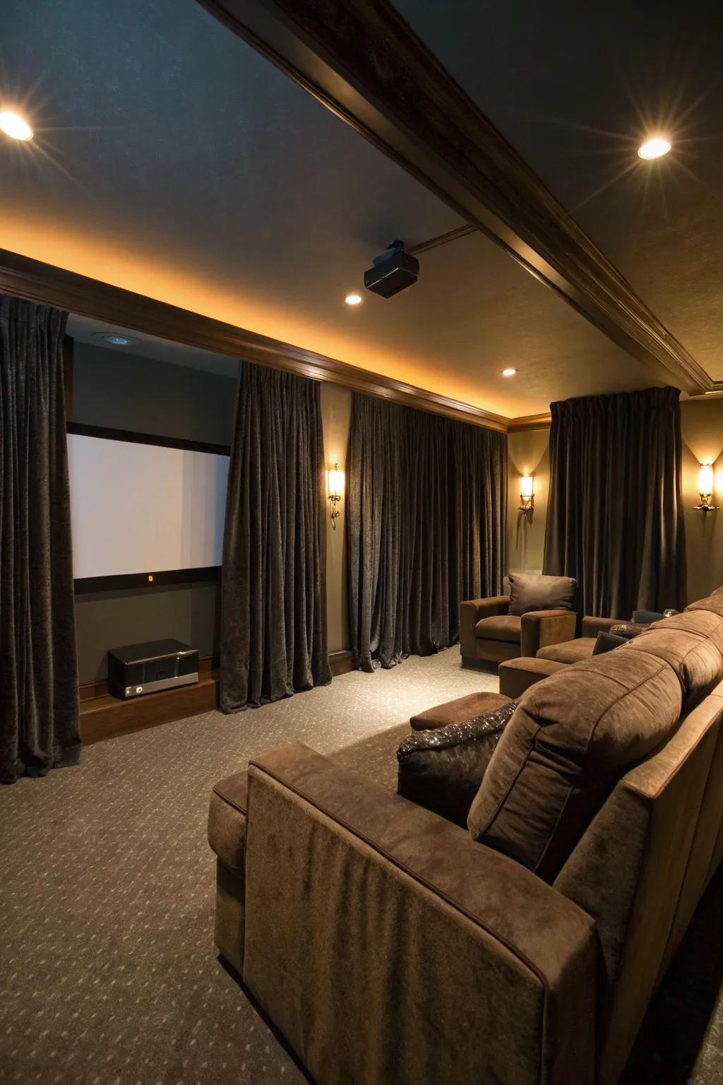 Light-blocking drapes keep interruptions away.