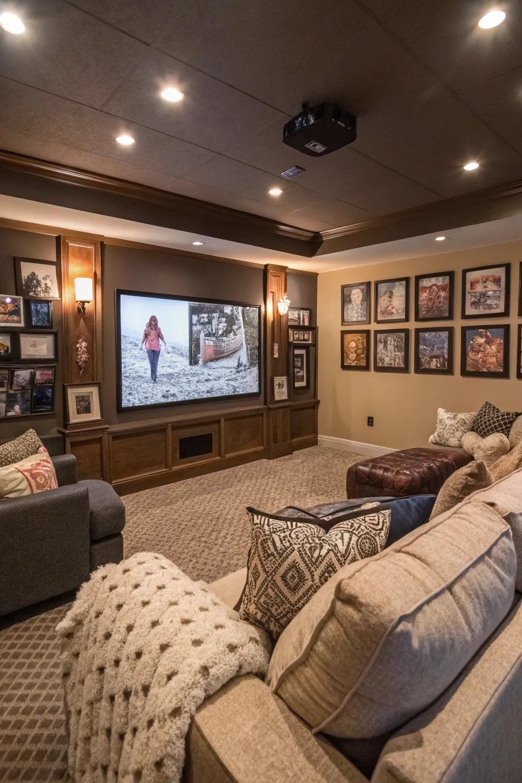 Personalized touches make your movie room unique.