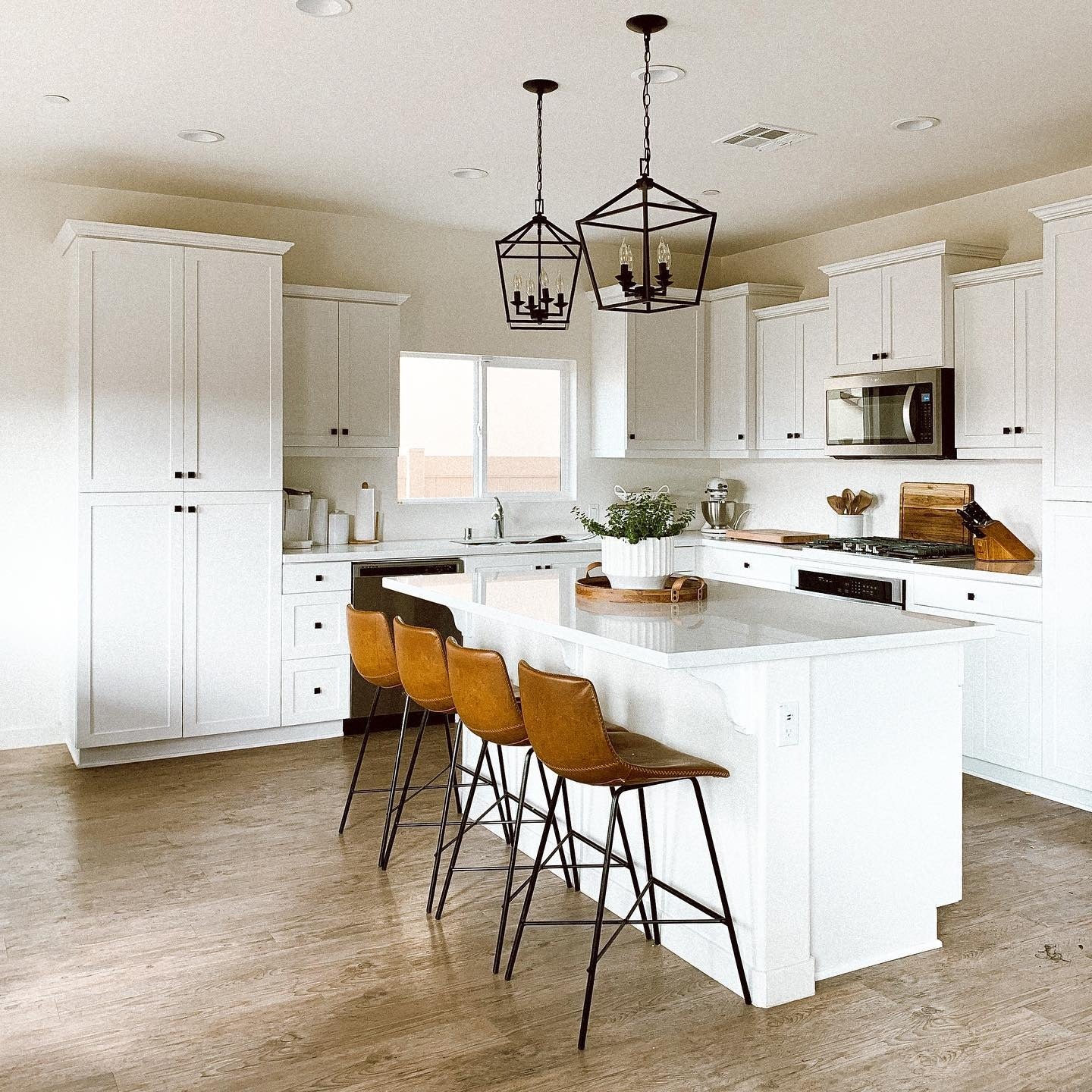 Bright White Farmhouse Kitchen with Rustic Warmth