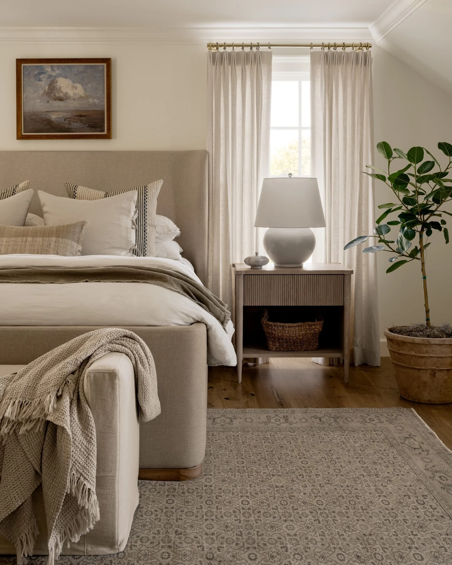 Understated Elegance in Greige and Oak (Earth Tones Bedroom Ideas)