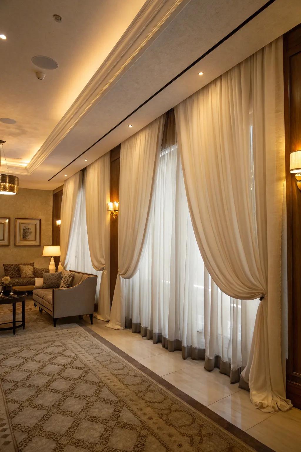 Window coverings adding elegance and functionality to the room.