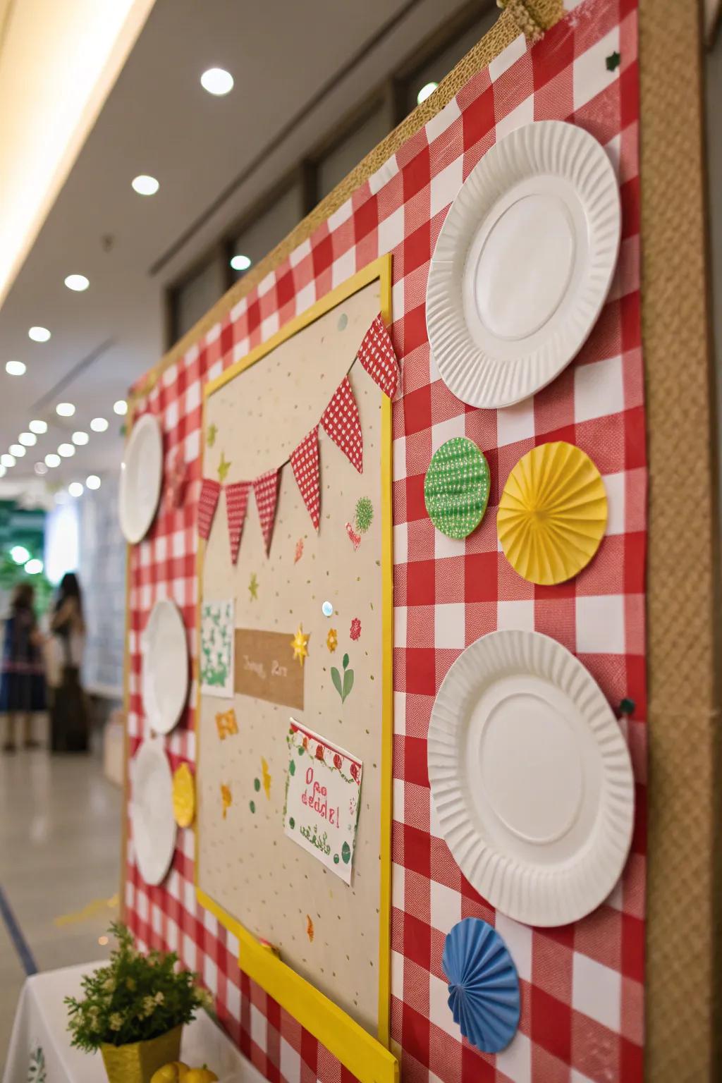 A'Park Picnic' bulletin board packed with playful picnic elements.