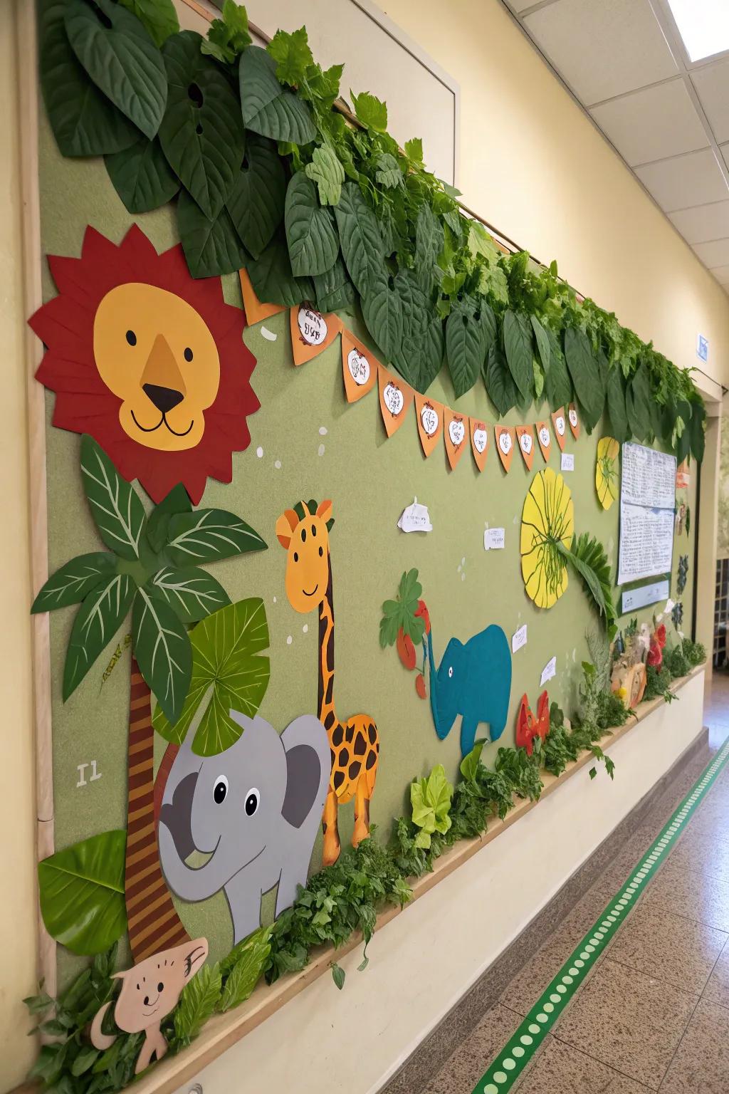 A'Jungle Expedition' bulletin board filled with wild adventure elements.