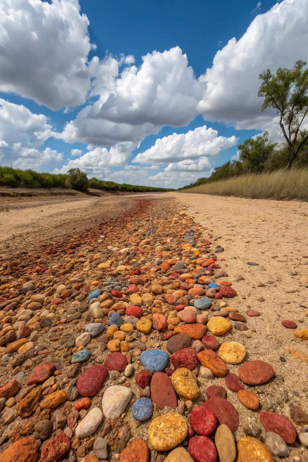 Vibrant rocks bring a fun and spirited touch to your stream.