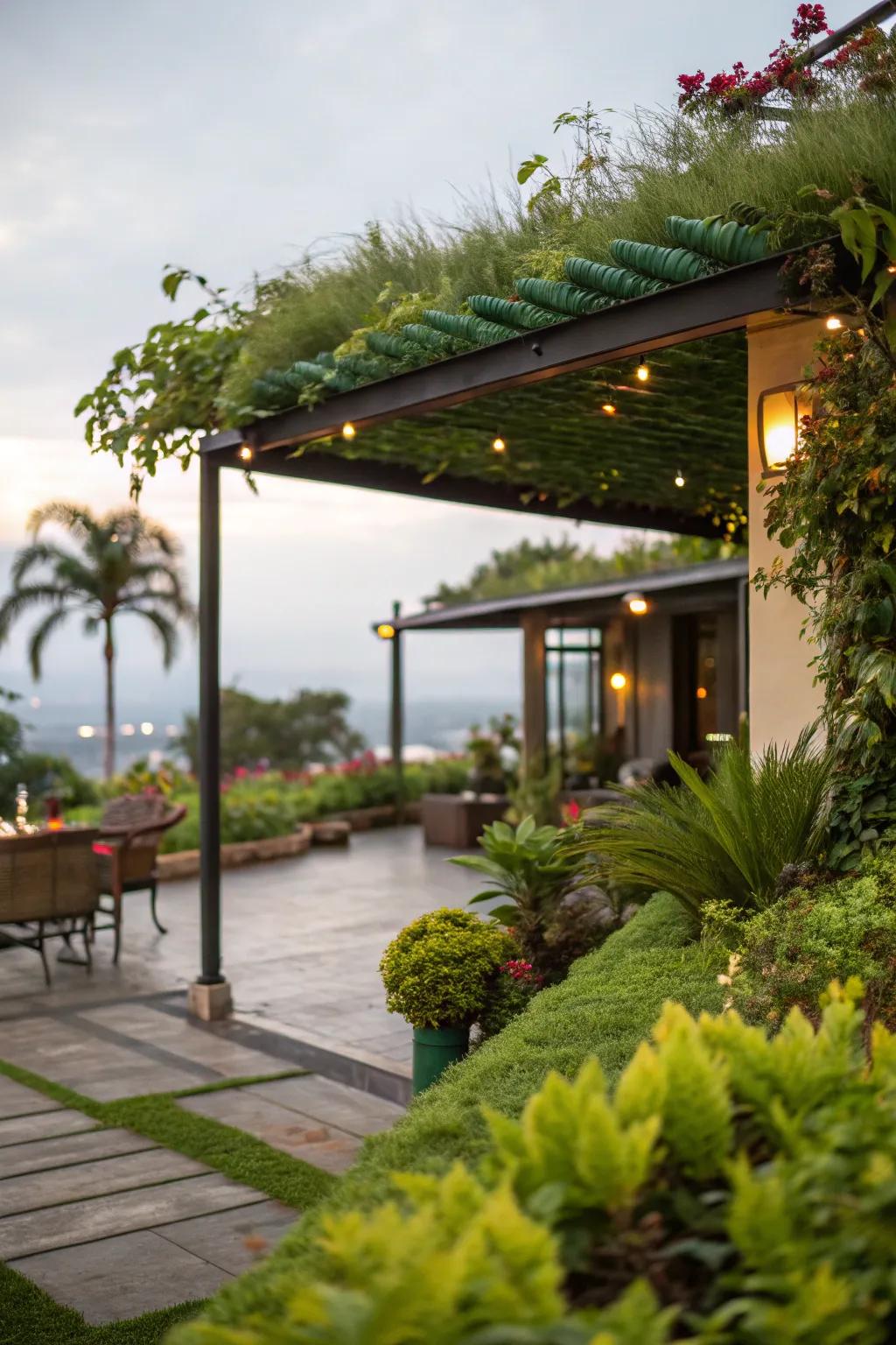 Green tops add an eco-friendly touch to your patio.