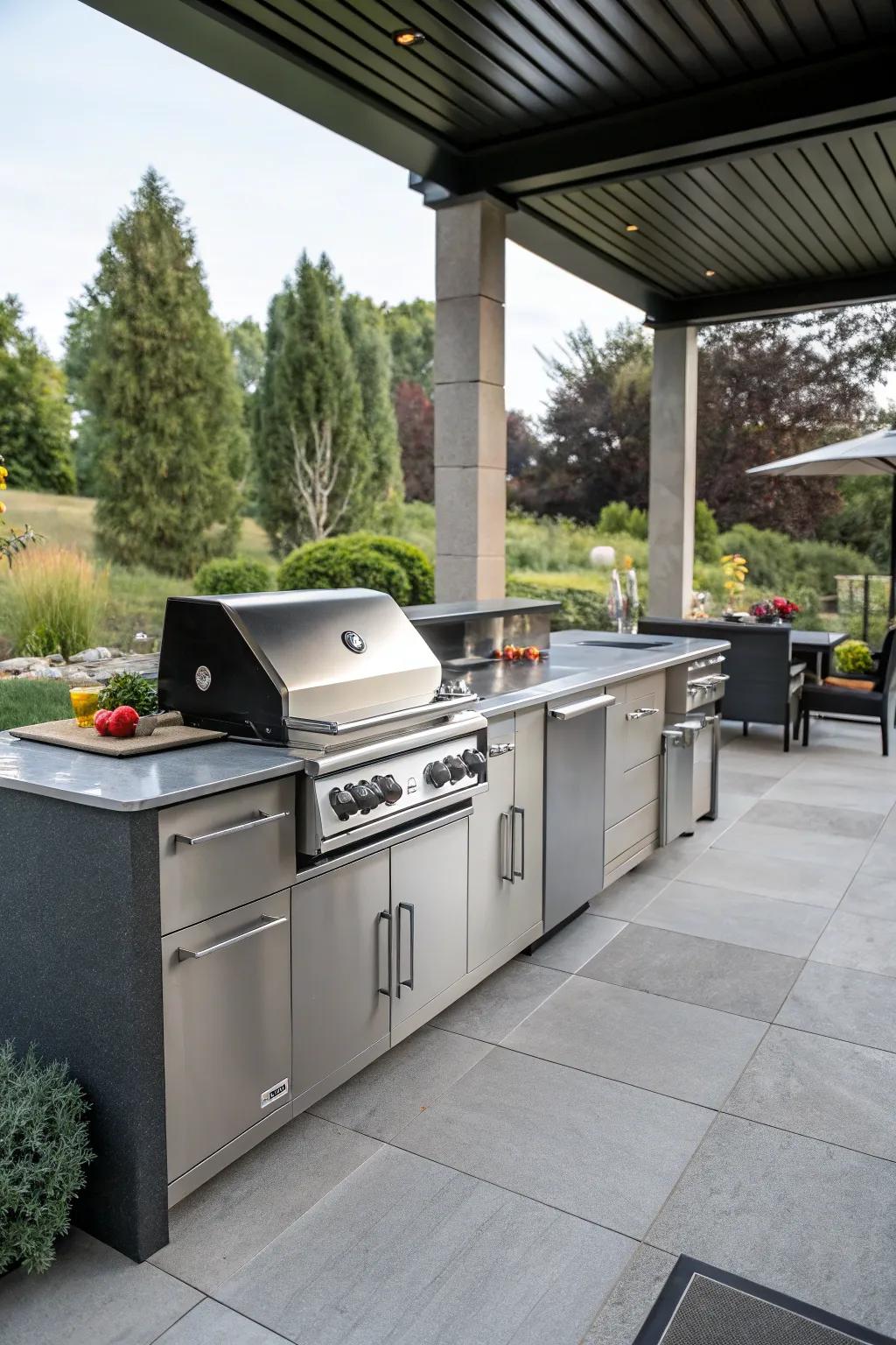 An open-air kitchen turns your patio into a top-notch cooking space.