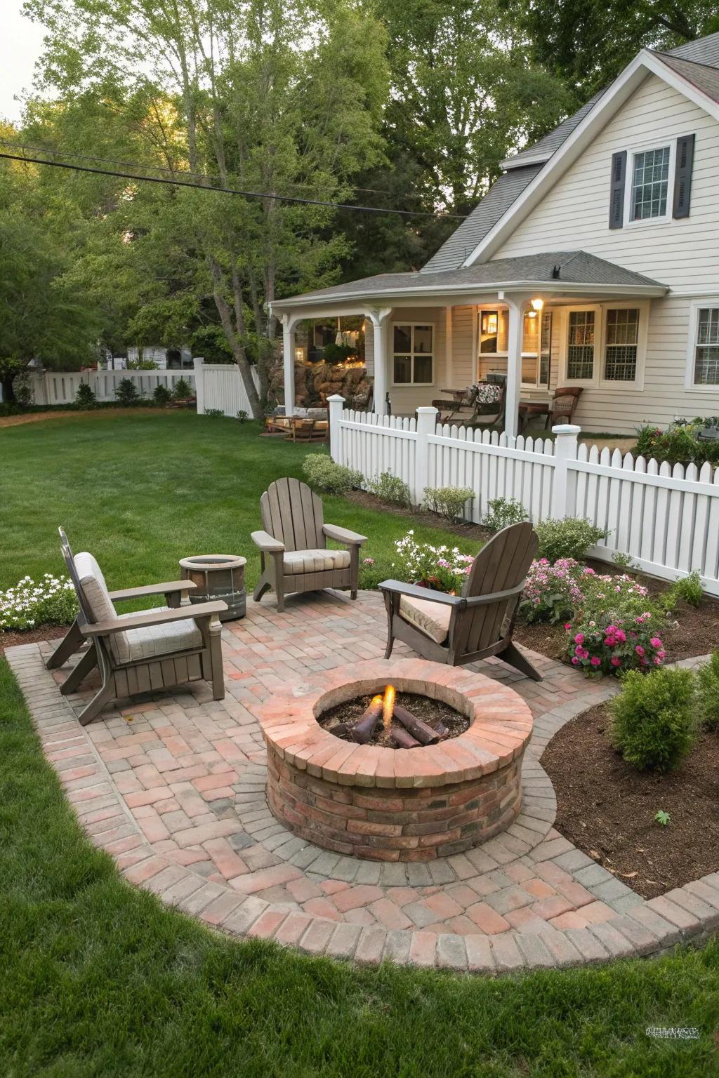 A stone hearth transforms into the focal point of outdoor gatherings.