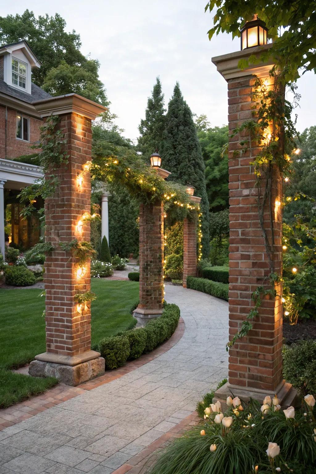 Stone uprights lend a majestic elegance to entryways.