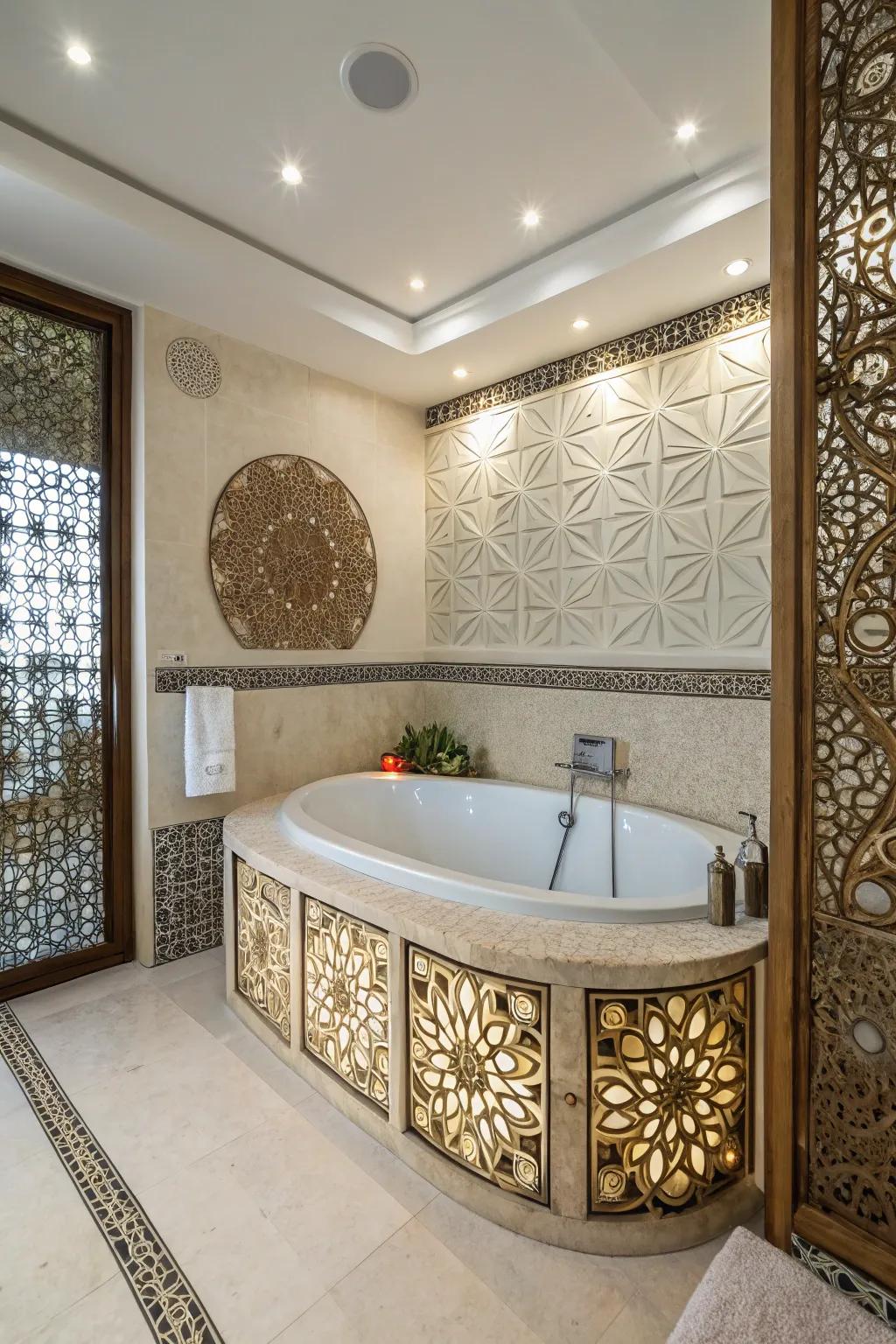 Transform your tub into a centerpiece with a creative surround.