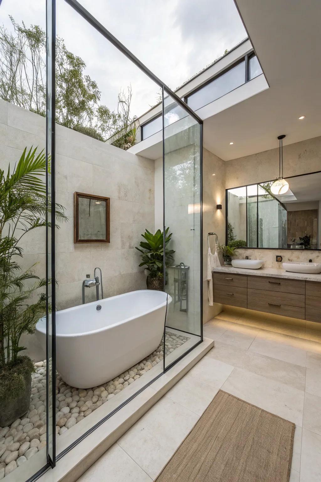 Achieve a uniform aesthetic by incorporating transparent encasements.