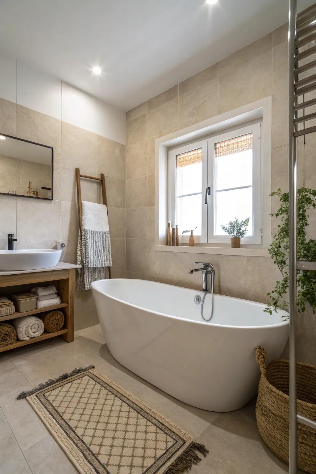 Find peace in a stripped-down soaker layout.