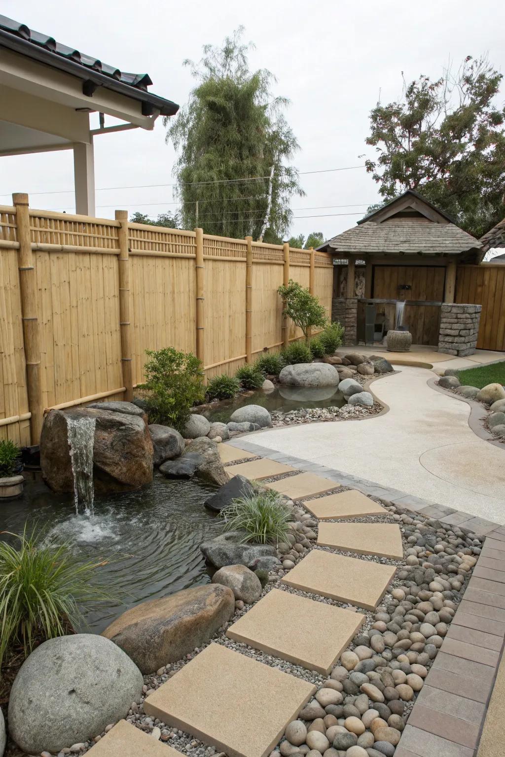 Tranquility and eco-friendliness with bamboo boundary