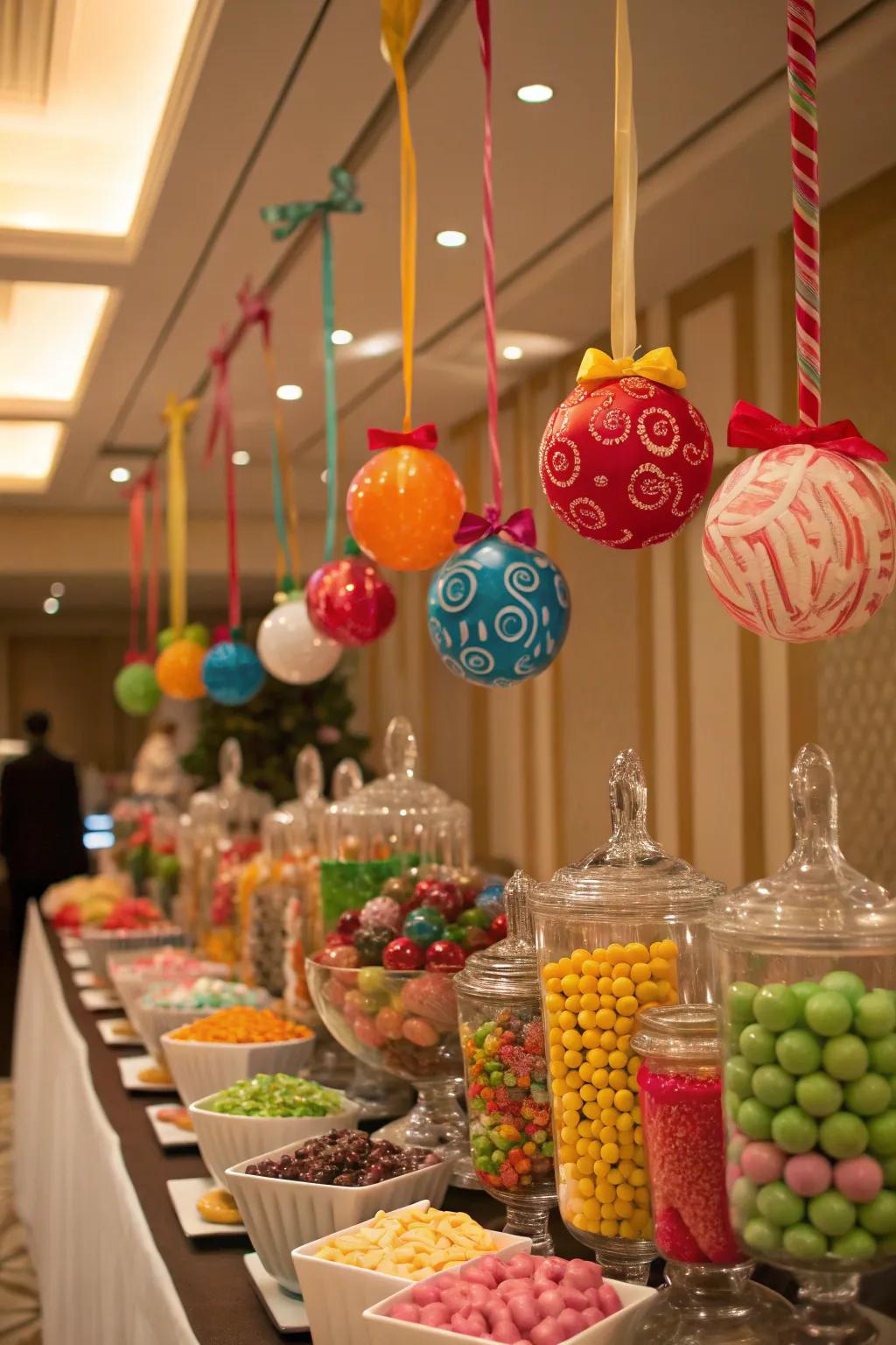 Using vertical space creates a whimsical and dynamic display.