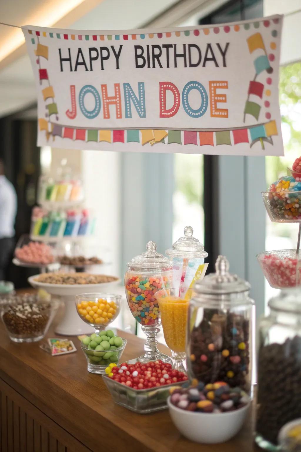 A personalized banner adds a special and welcoming touch.