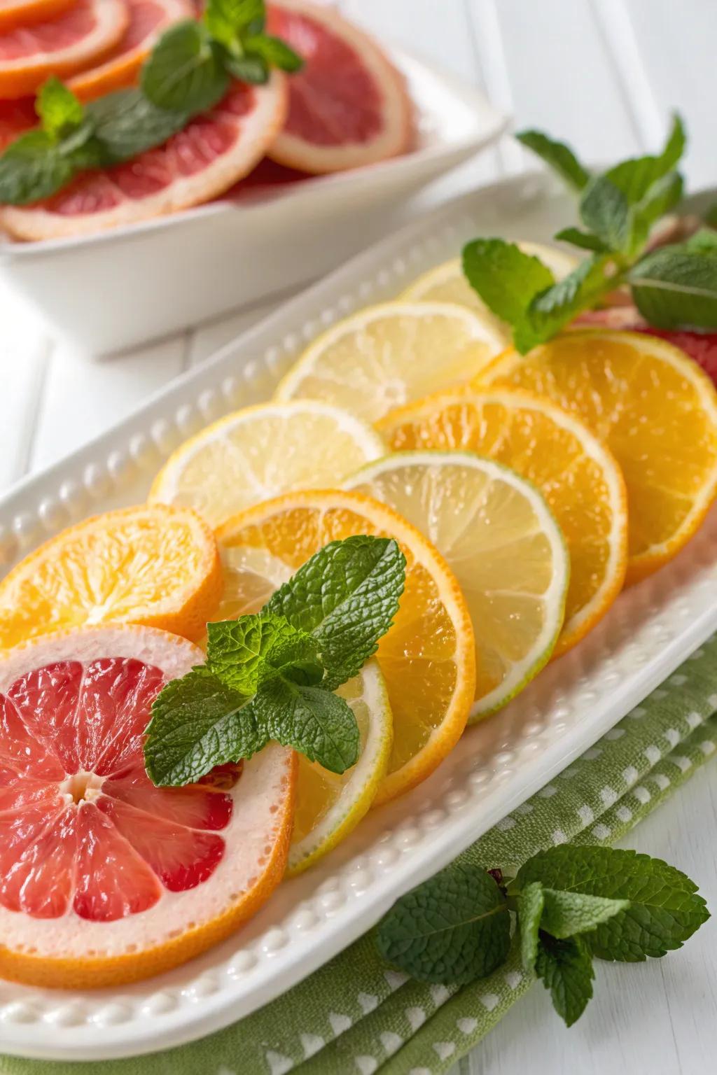 A medley of citrus that explodes with color and freshness.