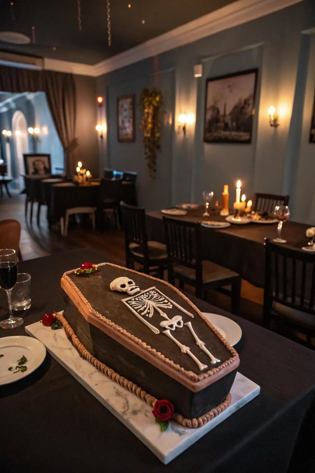A coffin cake that's dying to be eaten.