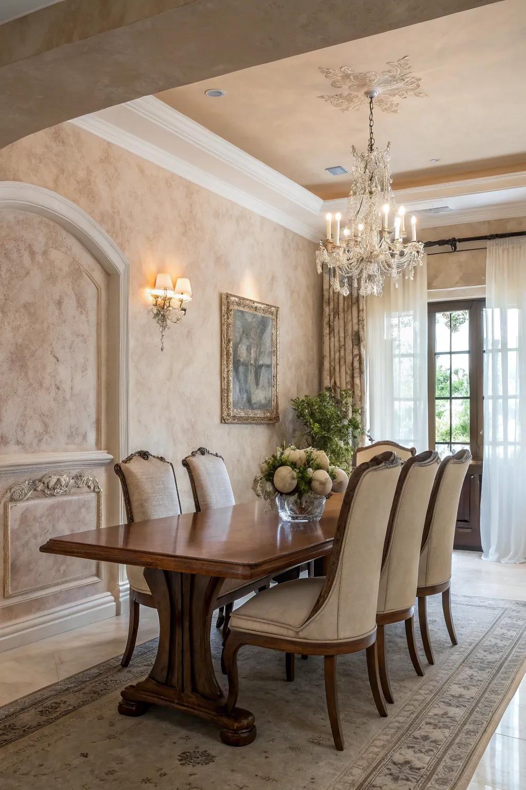 Enhance your dining area with elegant plaster.