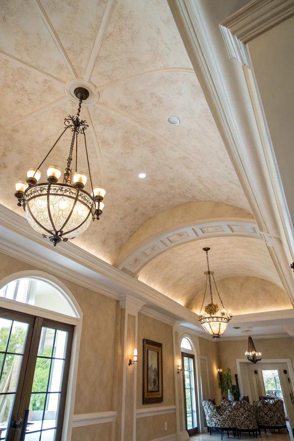 Add a touch of luxury with a plaster ceiling.