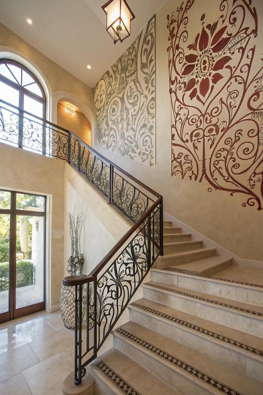 Transform your staircase into a work of art with plaster.