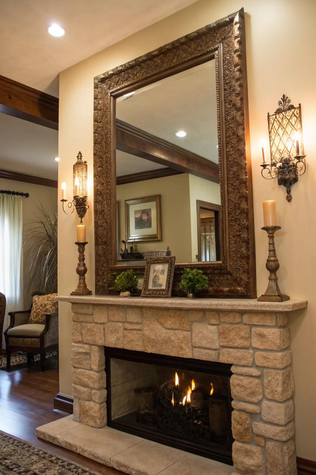 A remarkable mirror transforms into a captivating art piece.