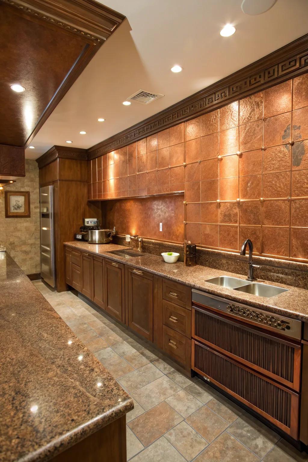 Bronze walls bring out the warm undertones of tawny mineral.