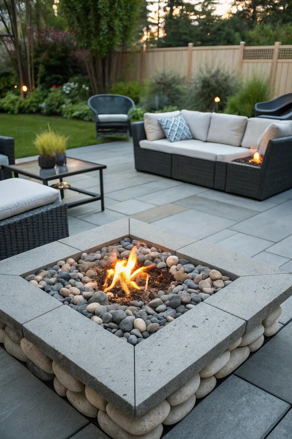 Granite capstones introduce a sleek, polished detail.