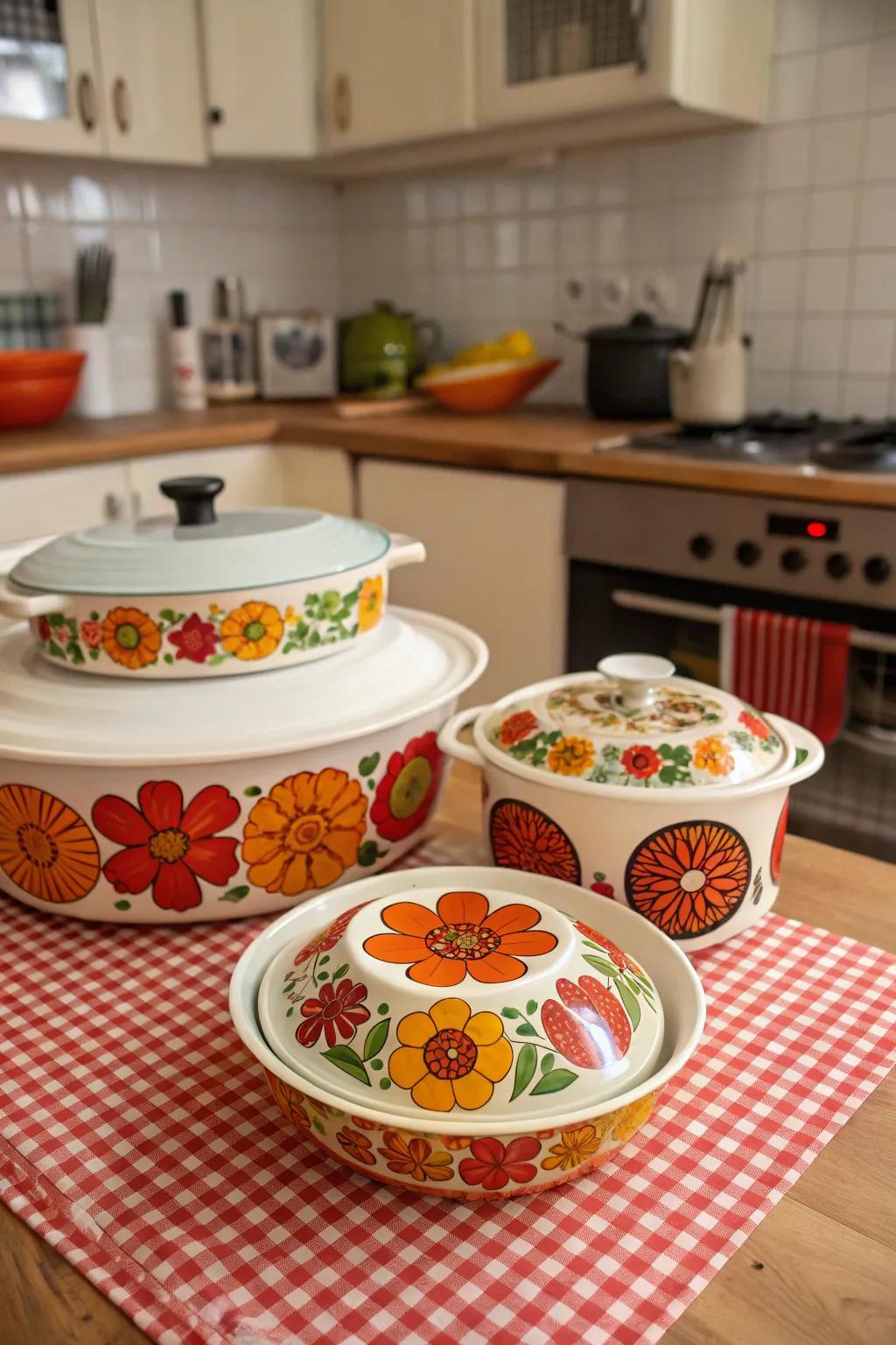 Relive the past using ceramic designs influenced by retro styles.