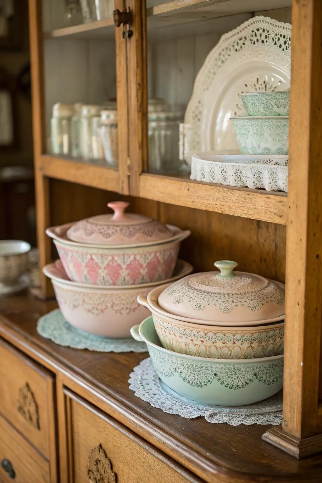 Add nostalgic charm through ceramics influenced by vintage styles.