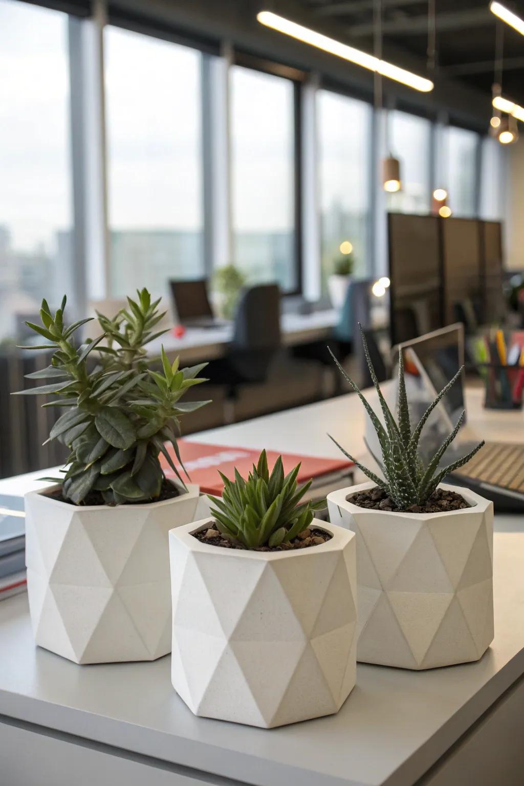 Modernize your space using geometric ceramic designs.