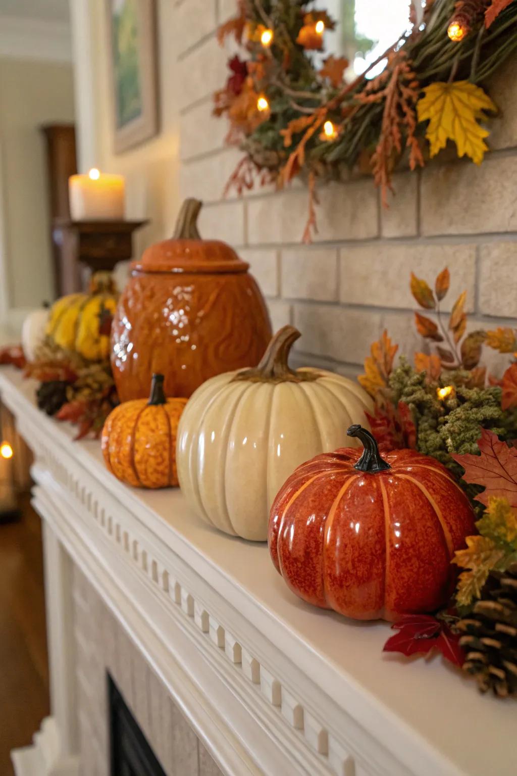 Celebrate each season with themed ceramic arrangements.