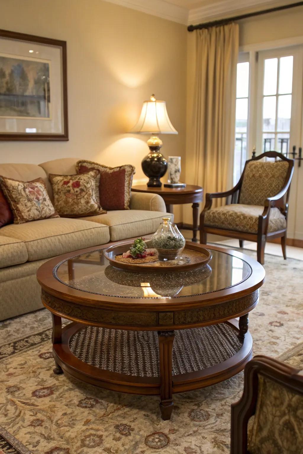 Round shapes support a smooth and unified flow of energy.