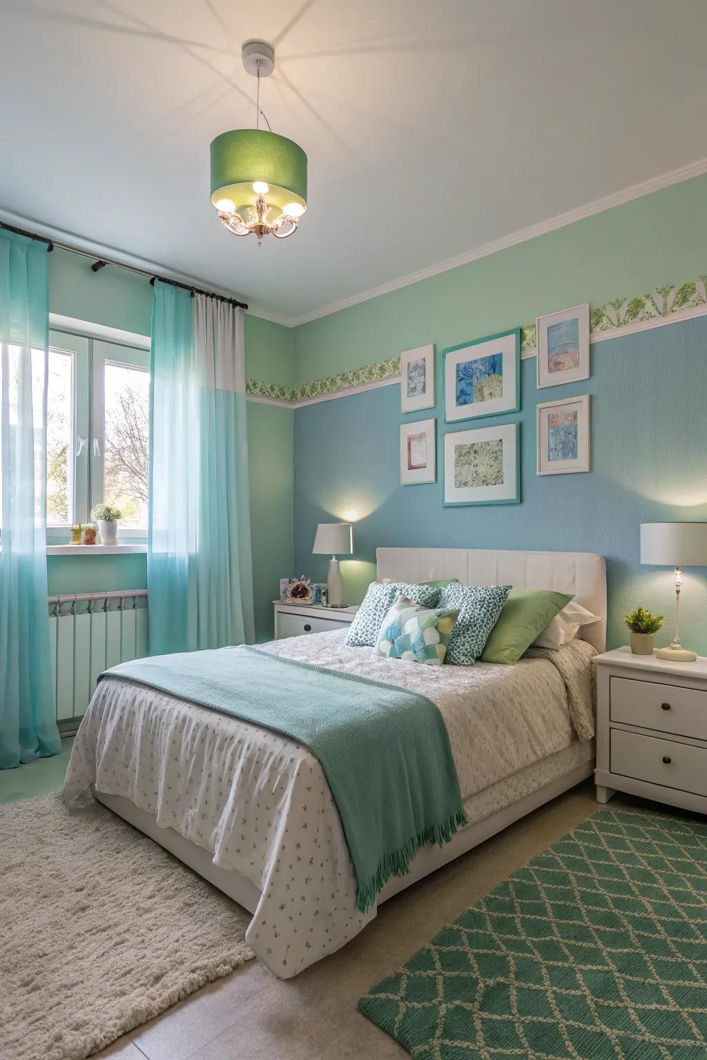 Tranquil colors can change a room into a peaceful escape.