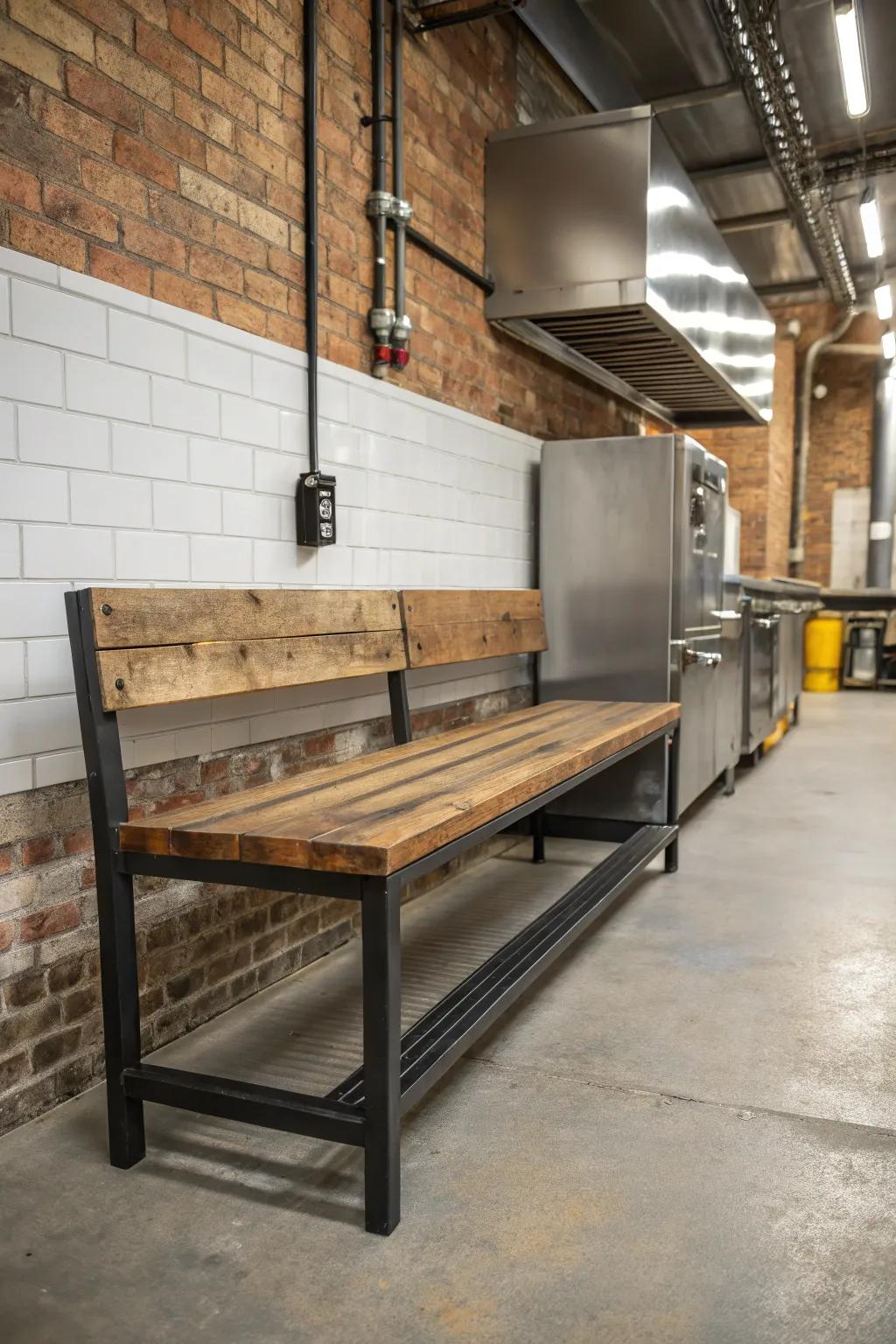 Industrial edge: The ideal blend of metal and wood.