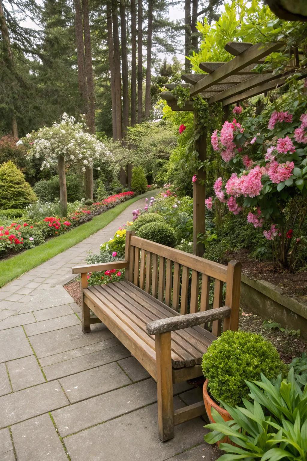 A bench that brings the beauty of nature into your living area.