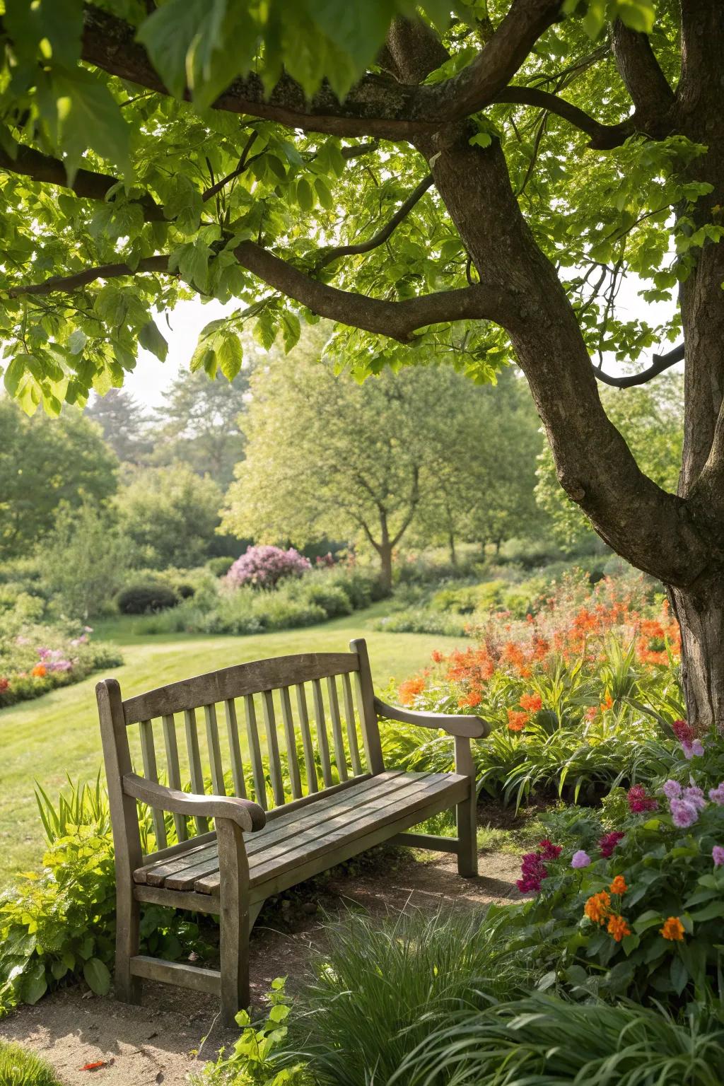 A tranquil garden seat ideal for your outdoor getaway.