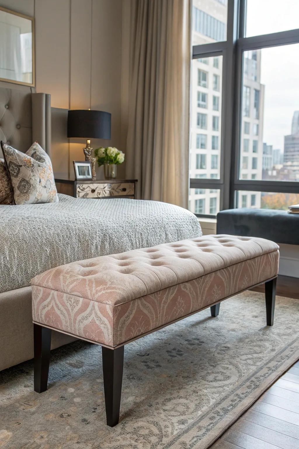 An upholstered seat providing warmth and ease.