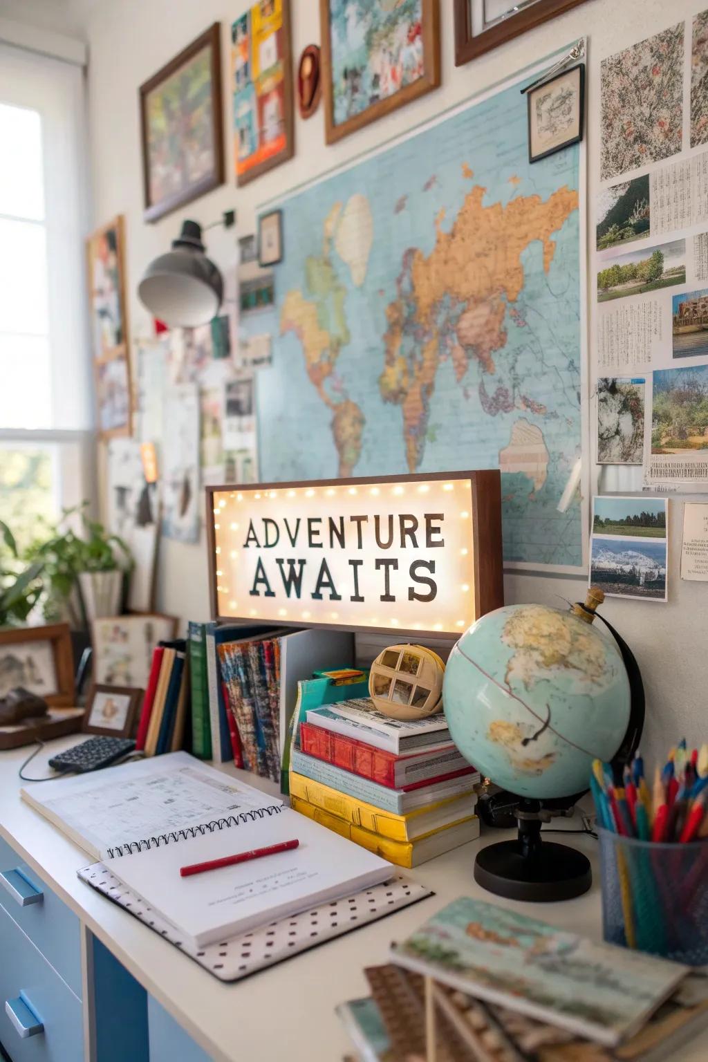 Adventure-themed markers inspire new journeys.