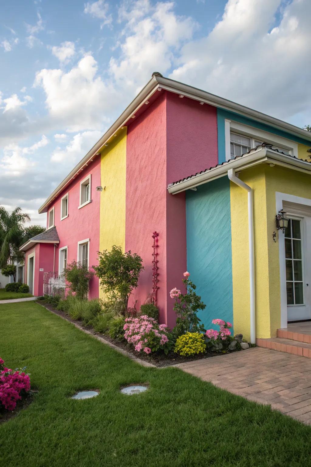Color blocking introduces a lively, attention-grabbing component to your home's facade.