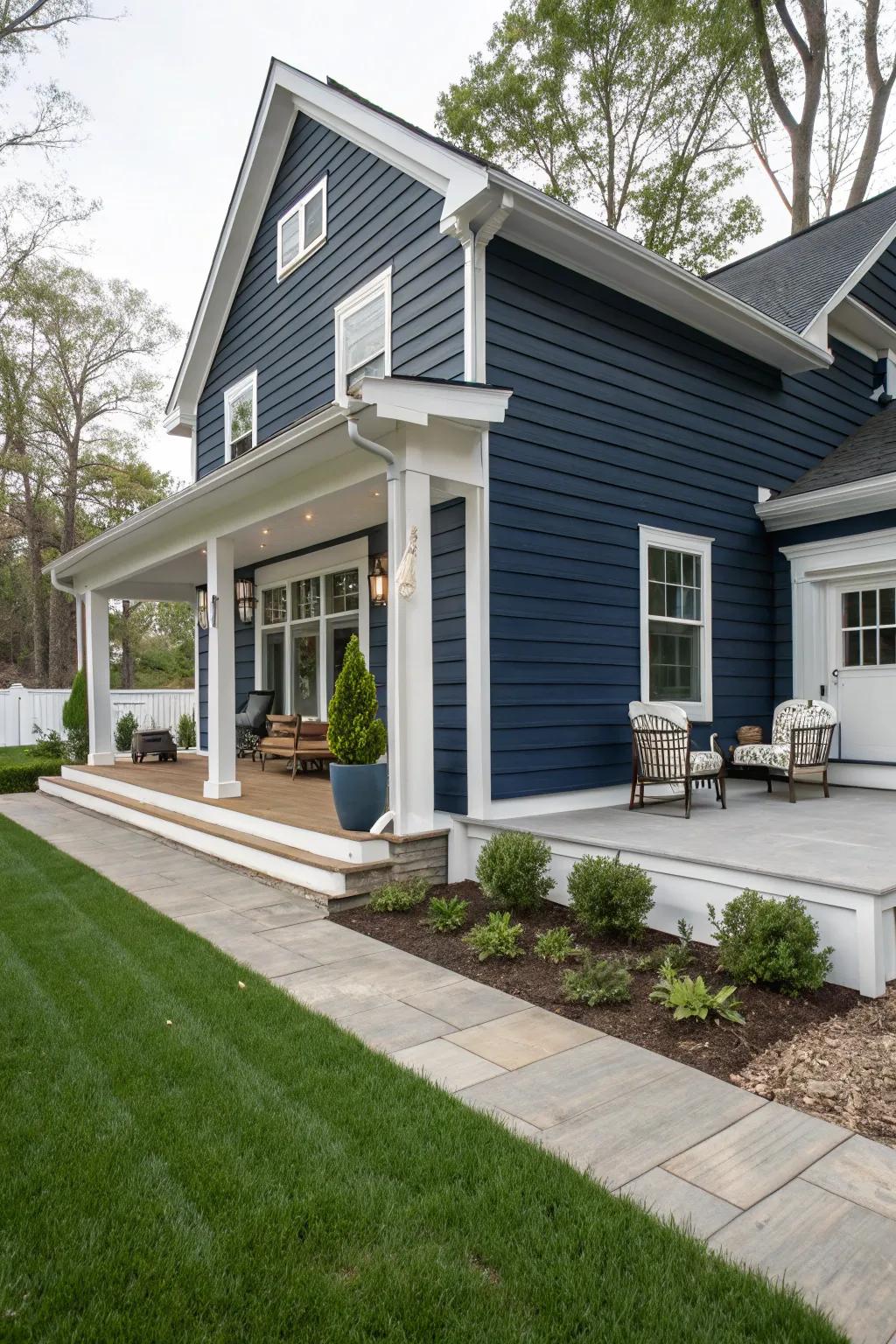 Contrasting colors create a daring and dramatic statement.