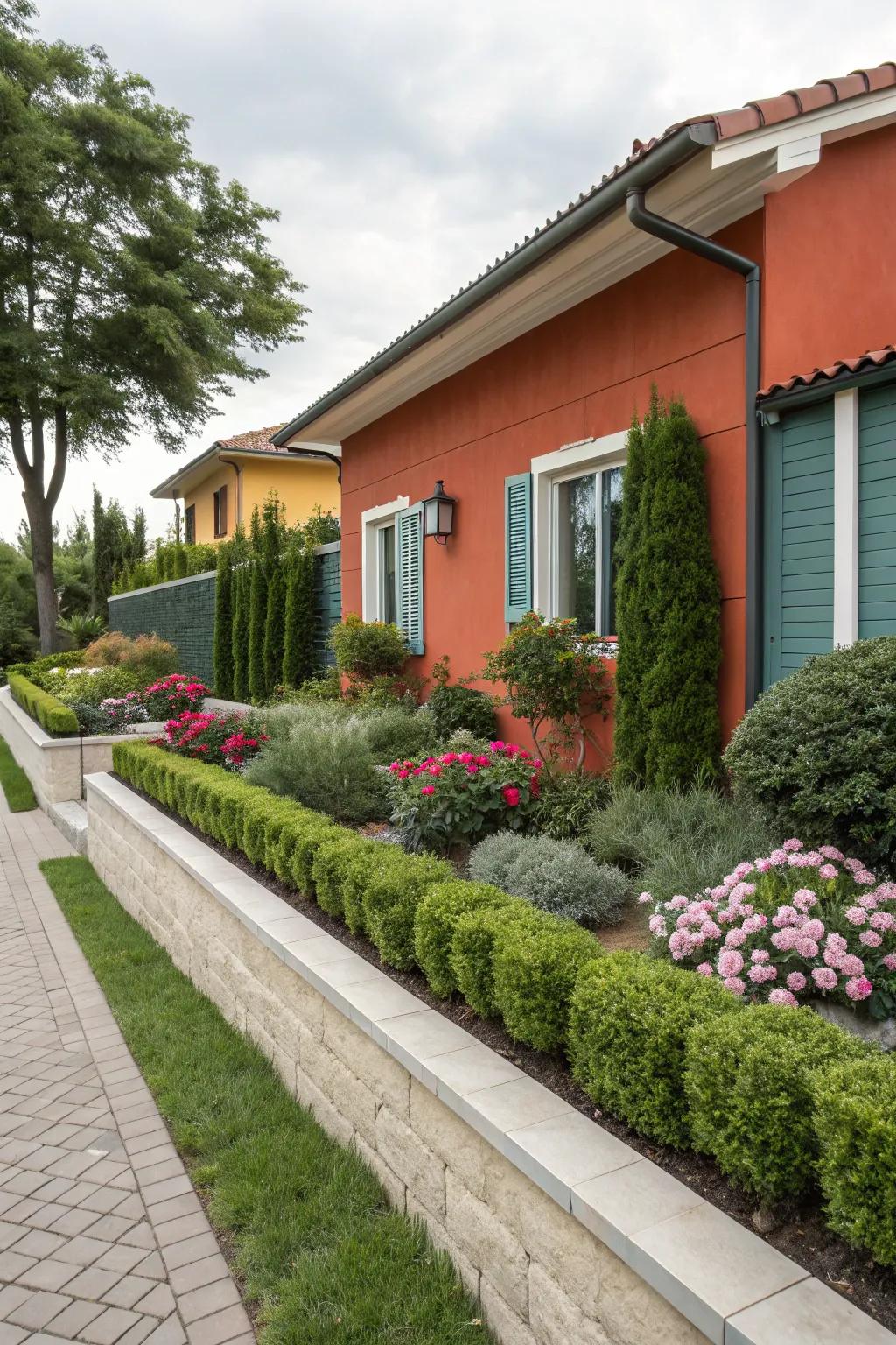 Integration with landscaping fosters balance between architecture and nature.