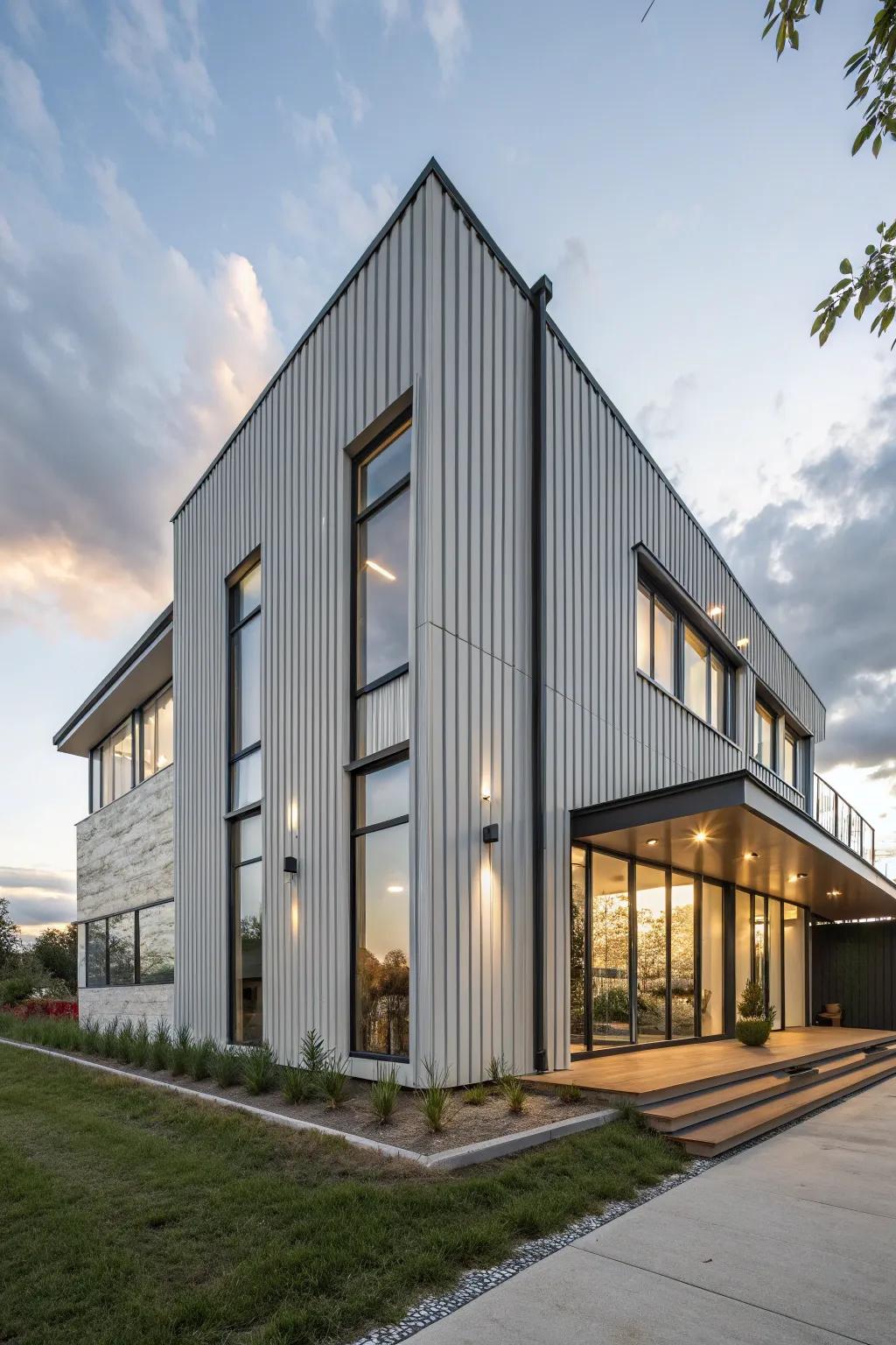 Vertical lines inject height and classiness into your home's facade.