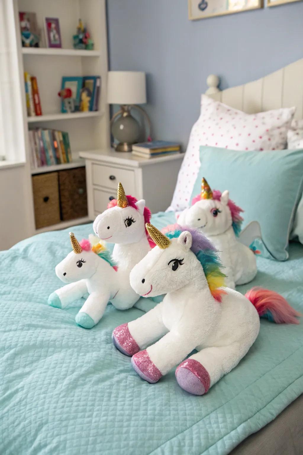 Stuffed plushes bringing comfort and charm.